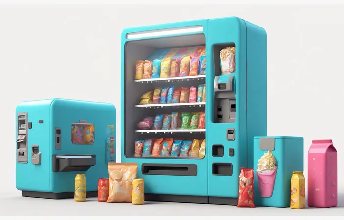 Vending Machine Creative 3D Design Art Illustration
